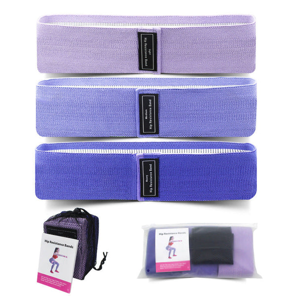 Purple Colour Scheme Fabric Resistance Bands Set 3 Levels Non Slip Hip For Strength Training Resistance Trainers
