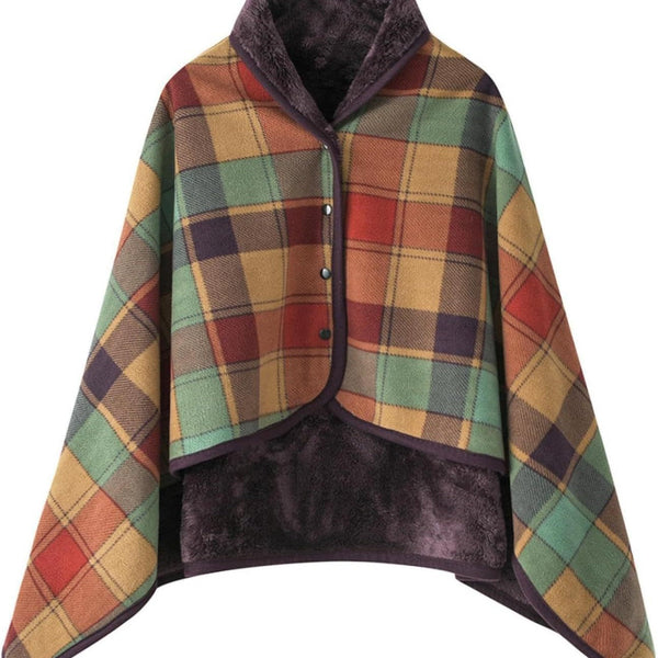 Elosung Multicolor Rasa 100X140cm Wearable Fleece Blanket Soft Warm & Anti Pilling Stylish Plaid Design Blankets