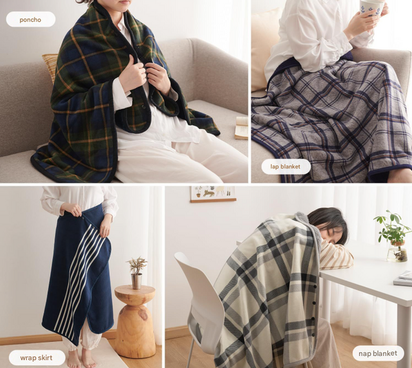 Light Brown 100X140cm Wearable Fleece Blanket Soft Warm & Anti Pilling Stylish Plaid Design Blankets