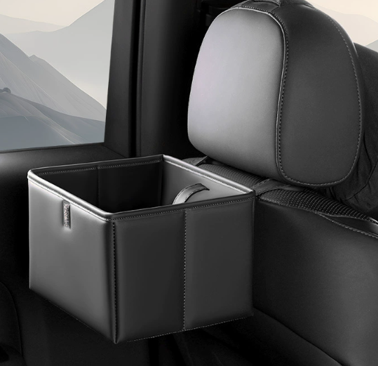 Black Foldable Car Trash Bin And Storage Box 23X17x15cm, Space Saving, Convenient Design Other Car Interior