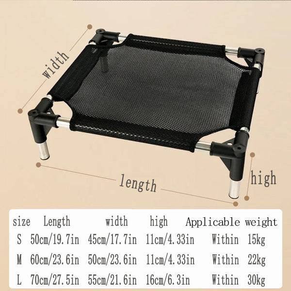 Breathable Cooling Elevated Pet Bed Perfect For Dogs Provides Comfort Airflow Size Pet Beds