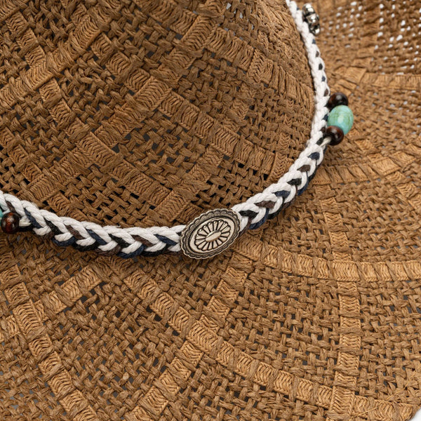 White Handmade Straw Cowboy Hat Summer Sun Outdoor Protection Fits Head Size 58 59Cm Hats & Headwear