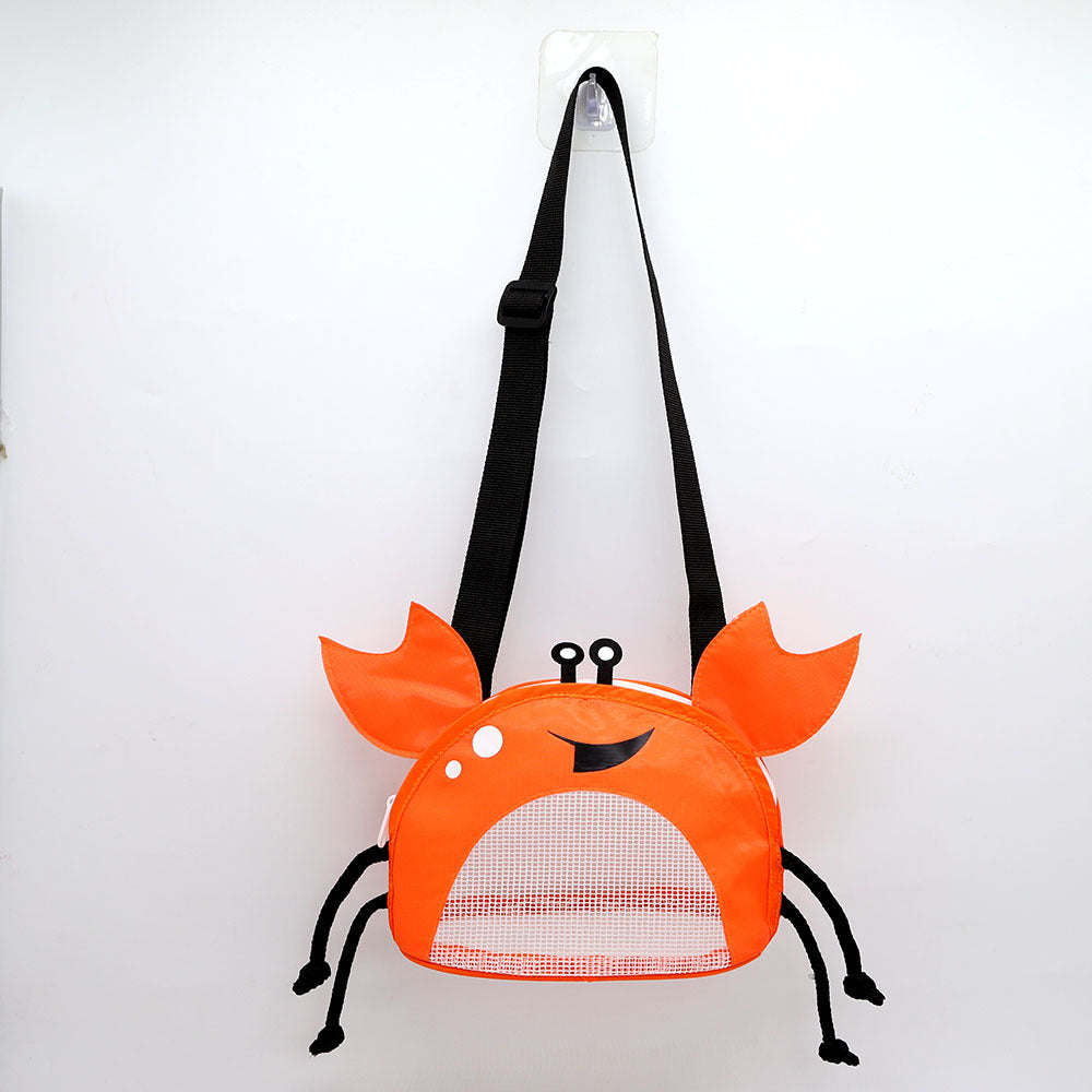 3 Pcs Orange Cute Crab Mesh Beach Bag For Kids Shell Collecting Sand Toy Backpacks & Bags