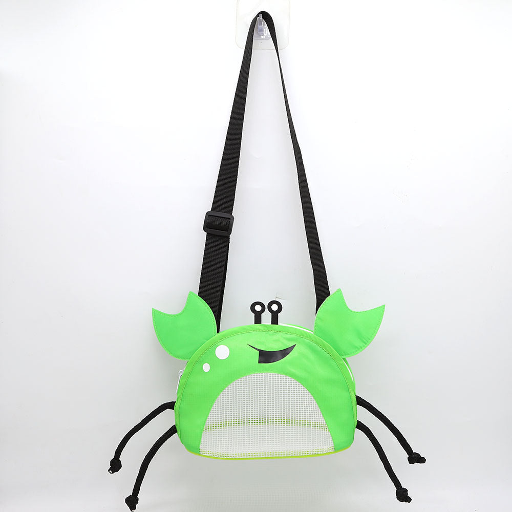 3 Pcs Green Cute Crab Mesh Beach Bag For Kids Shell Collecting Sand Toy Backpacks & Bags