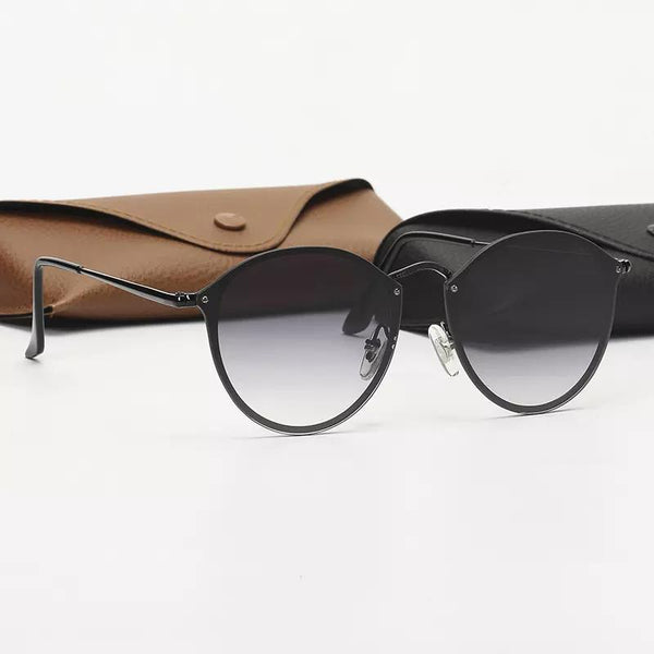 Classic Retro Round For Driving Everyday Style Unisex Black Gradient Frame Sunglasses