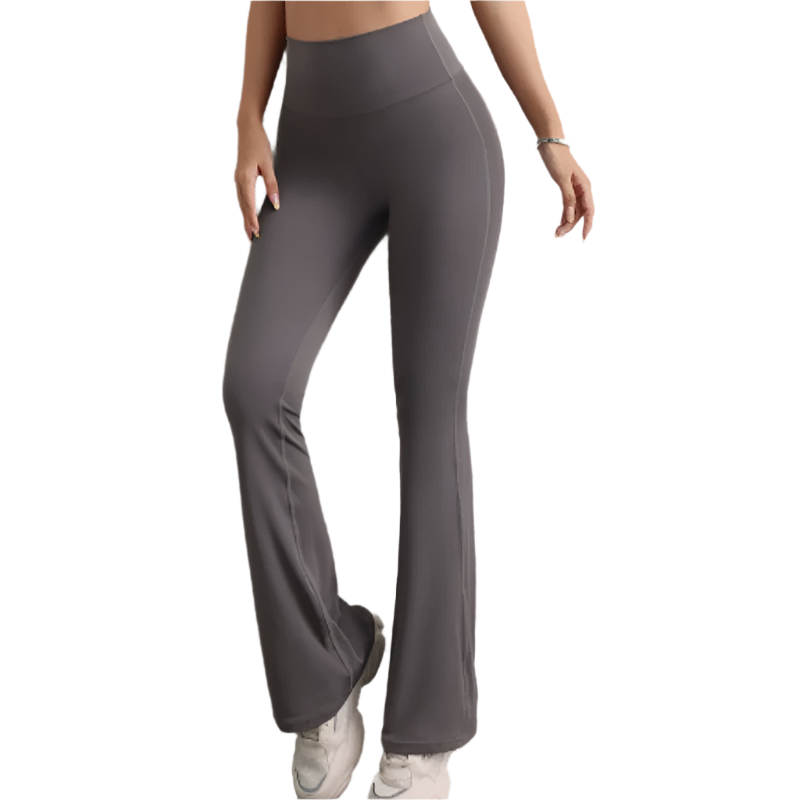Grey High Waist Flare Yoga Womens Bootcut Leggings Peach Lift Quick Dry Workout Fitness Size Pants