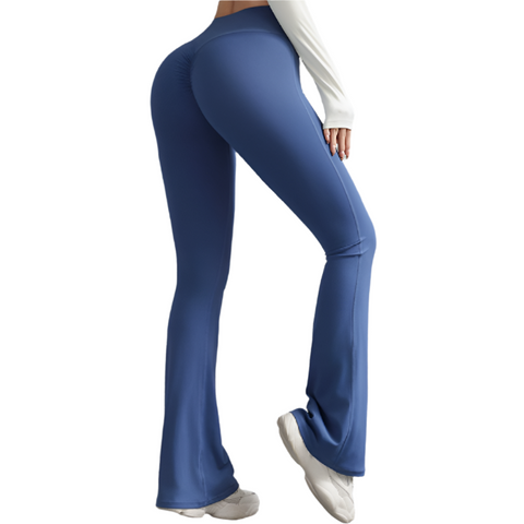 M Blue High Waist Flare Yoga Women's Bootcut Leggings Peach Lift Quick Dry Workout & Fitness Pants