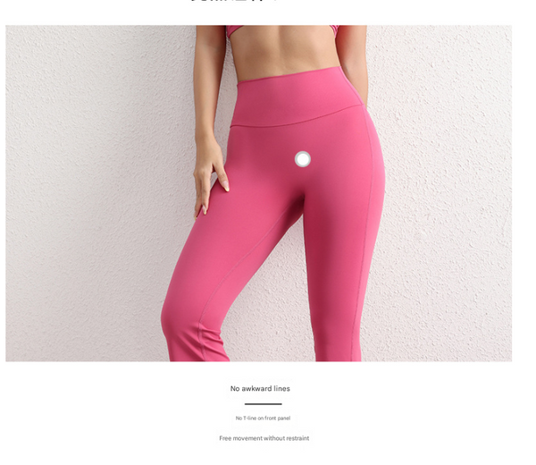 Xl Pink High Waist Flare Yoga Women's Bootcut Leggings Peach Lift Quick Dry Workout & Fitness Pants