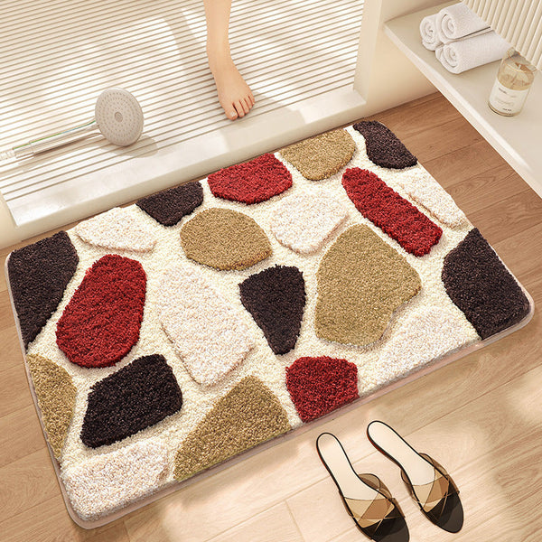 Elosung 1 Sets Of Brown Stone Bath Mat Super Absorbent Non Slip Bathroom Floor 50X80cm Bath Mats Rugs & Toilet Covers