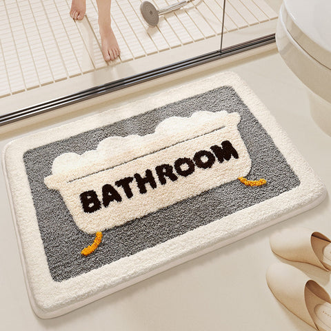 Bathroom Mat Super Absorbent Non Slip Floor 50X80cm Bath Mats Rugs & Toilet Covers