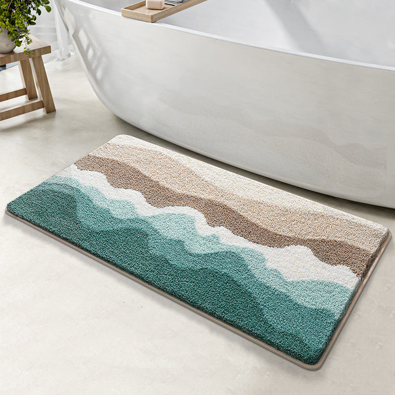 50X80cm Peaceful Beach Bath Mat Super Absorbent Non Slip Bathroom Floor Mats Bath Mats Rugs & Toilet Covers