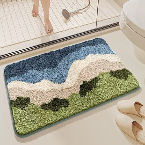Big Wave Beach Bath Mat Super Absorbent Non Slip Bathroom Floor 50X80cm Bath Mats Rugs & Toilet Covers