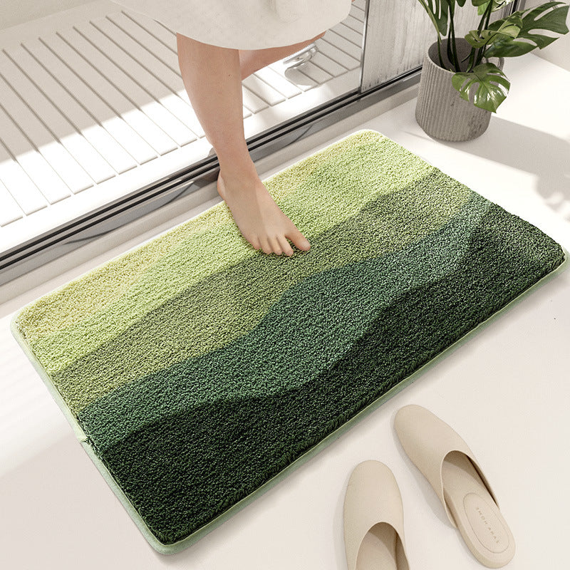 Green Bath Mat Super Absorbent Non Slip Bathroom Floor 50X80cm Bath Mats Rugs & Toilet Covers