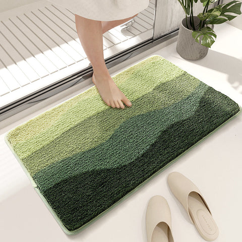 Green Bath Mat Super Absorbent Non Slip Bathroom Floor 50X80cm Bath Mats Rugs & Toilet Covers