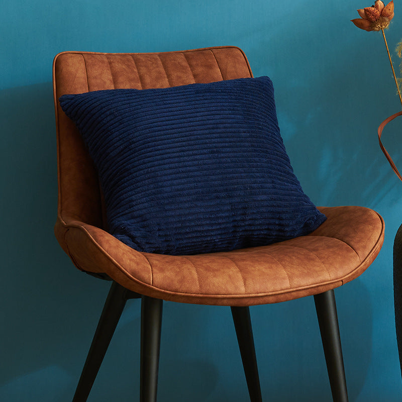 Navy Blue Set Of 4 Corduroy Pillow Throw 45X45cm Inserts Are Not Included Cushion Covers