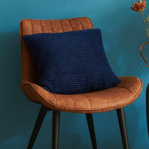 Navy Blue Set Of 4 Corduroy Pillow Throw 45X45cm Inserts Are Not Included Cushion Covers