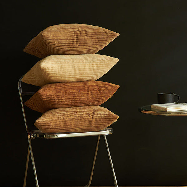 Navy Blue Set Of 4 Corduroy Pillow Throw 45X45cm Inserts Are Not Included Cushion Covers