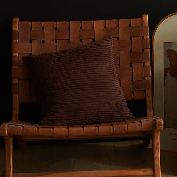 4 X Dark Coffee Corduroy Pillow Covers 45X45cm Inserts Not Included Cushion Covers