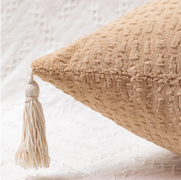 Yellow Pillow Covers Tassel Accent Cushion 45X45cm (Set Of 2) Cushion Covers