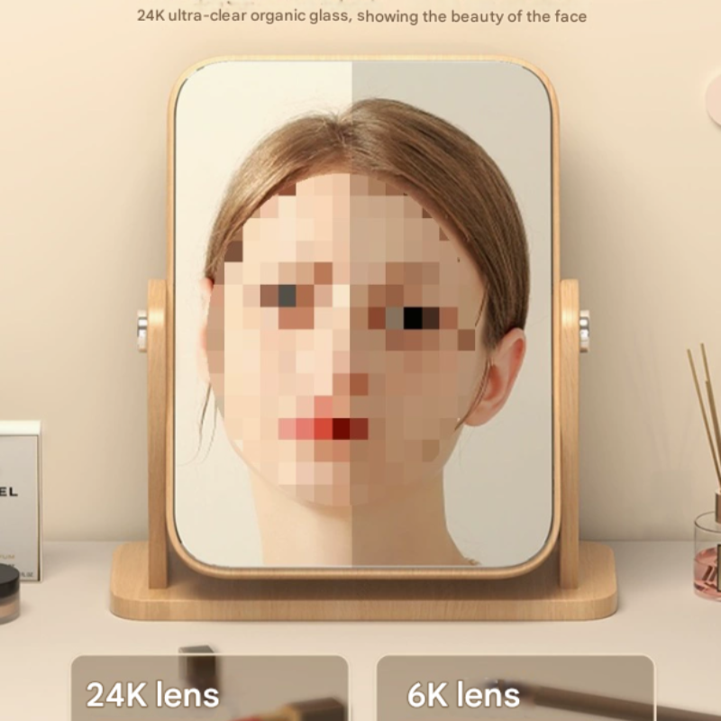 Square Rotating Mirror Tabletop Makeup Large Swivel Vanity For Desk Makeup Mirrors