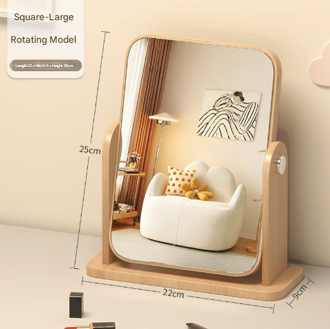 Square Rotating Mirror Extra Large Tabletop Makeup Swivel Vanity For Desk Makeup Mirrors
