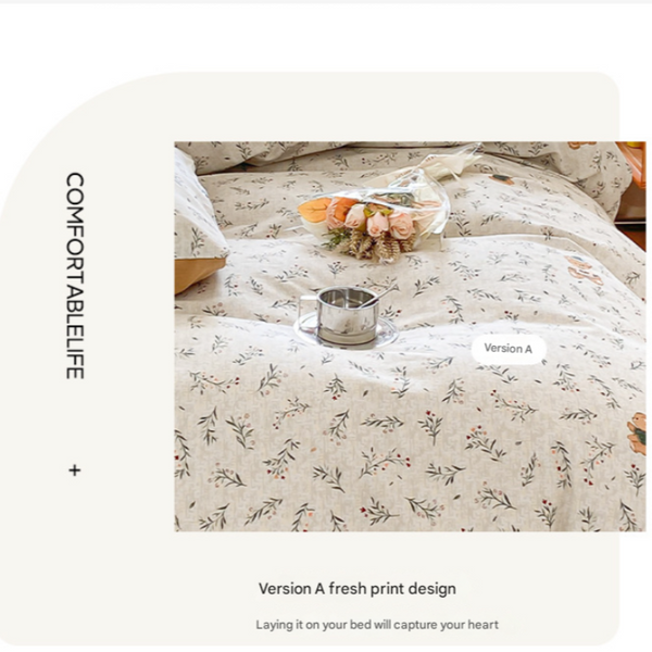 Funny Alphabet Thick Brushed Cotton 4 Piece Bed Sheet Set Fits 200X230cm Duvet Sheets