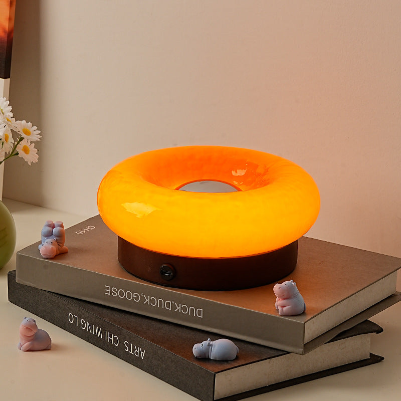 Elosung Orange Donut Table Lamp Rechargeable Touch Control Led Lamps