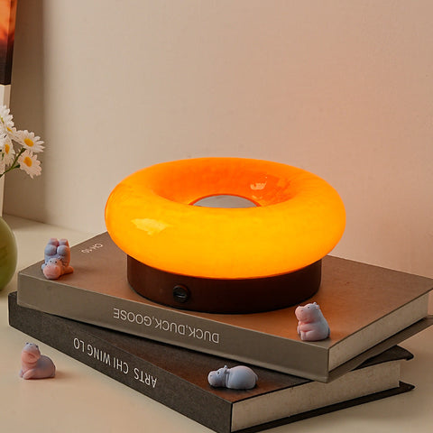 Elosung Orange Donut Table Lamp Rechargeable Touch Control Led Lamps