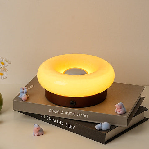 Yellow Donut Table Lamp Rechargeable Touch Control Led Lamps