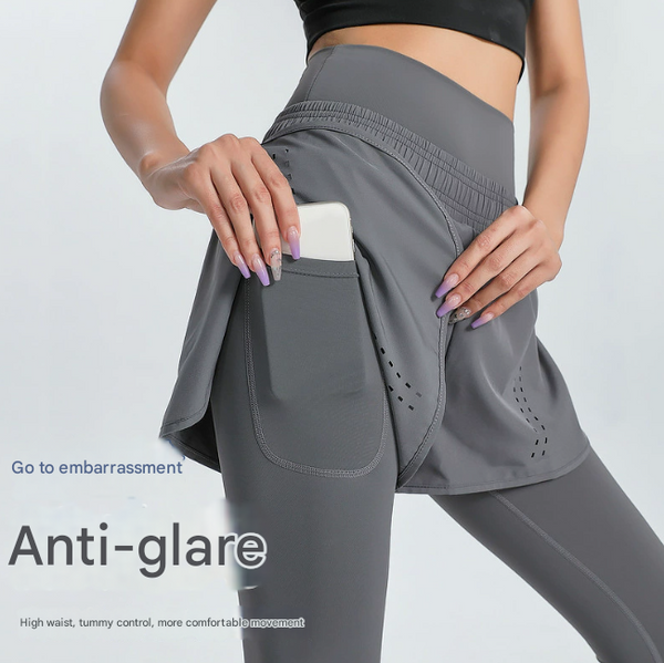 Womens High Waist Athletic Skort With Built In Shorts Breathable Quick Dry Running Skirt Phone Pocket Black Activewear Skirts & Skorts