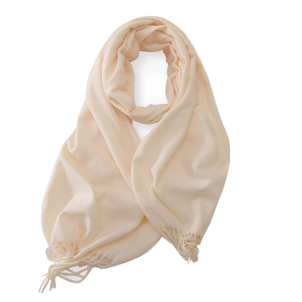 Elosung White 2 Pcs Skin Red Solid Color Scarf Shawl With Tassels Warm Korean Style Wrap (180Cm X 70Cm) Scarves & Wraps