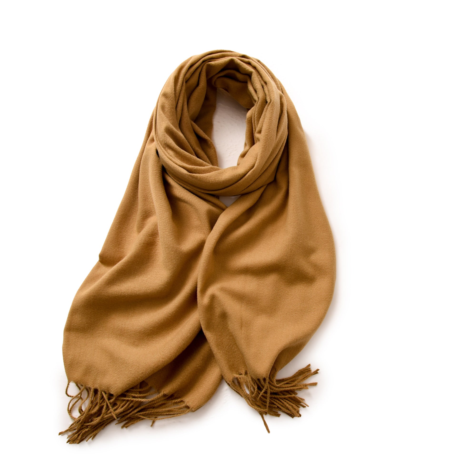 Camel 2 Pcs Skin Red Solid Color Scarf Shawl With Tassels Warm Korean Style Wrap (180Cm X 70Cm) Scarves & Wraps