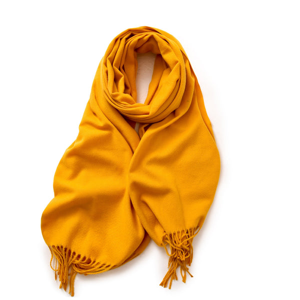 Elosung Yellow 2 Pcs Skin Red Solid Color Scarf Shawl With Tassels Warm Korean Style Wrap (180Cm X 70Cm) Scarves & Wraps