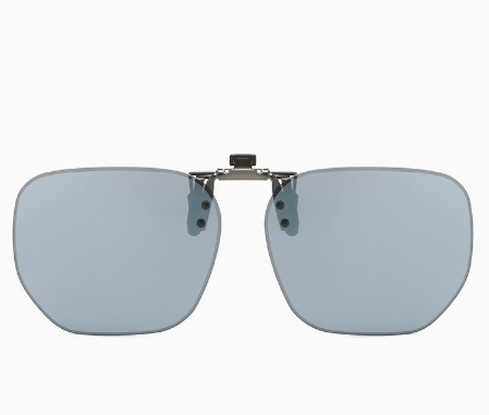Quicksilver 2 Piece Flip Up Clip On Set For Glasses Uv Protective Square Polarized Lenses Driving Sunglasses