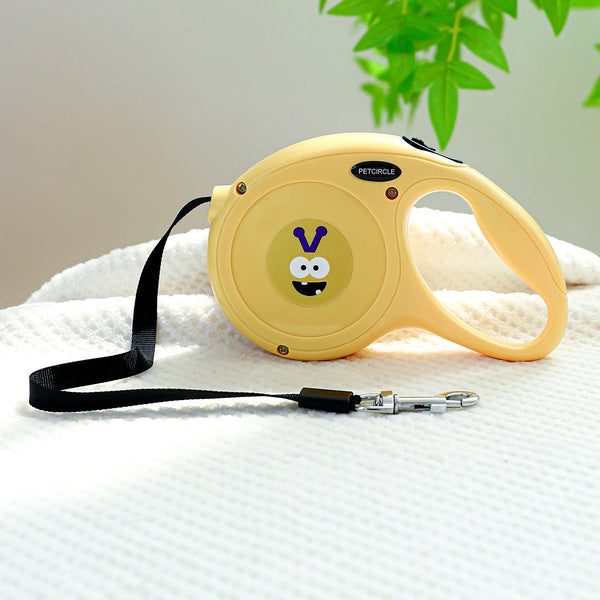 Elosung Yellow Monster 5M Cartoon Retractable Dog Leash For Golden Retriever & Poodle Puppies Durable Tangle Free Pet Walking Essential Leads & Head C