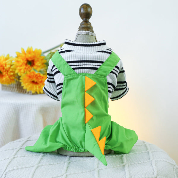 Xs Little Green Dragon Bib Pants Cute Four Legged Dog Clothes Spring/Summer Pet Outfit Soft & Breathable Dog Clothing & Shoes