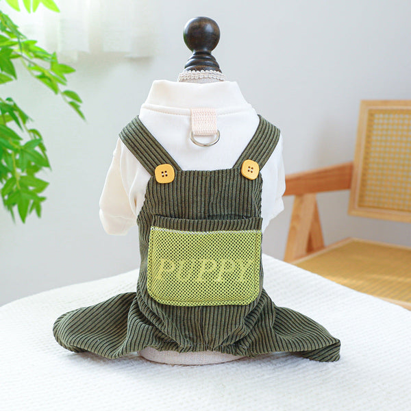 L Puppy Cute Four Legged Dog Clothes Spring/Summer Pet Outfit Soft & Breathable Dog Clothing & Shoes