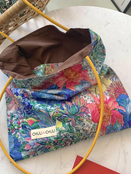 Chic 33X31cm Canvas Tote Bag With Vibrant Floral Design Casual Shoulder For Everyday Style Women's Bags & Handbags