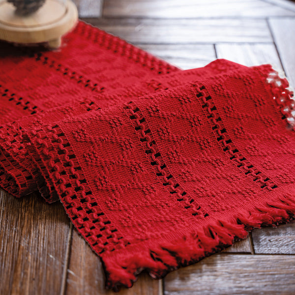 Red Twisted Whiskers Table Flag Vintage Inspired Chinese Runner With Retro Ambiance 30X200cm Table Runners