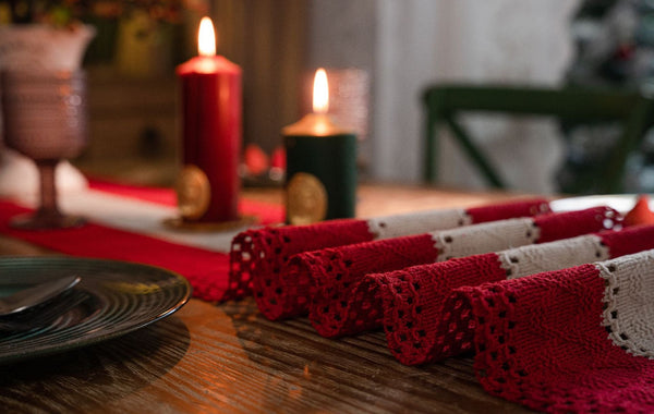 Red Twisted Whiskers Table Flag Vintage Inspired Chinese Runner With Retro Ambiance 30X200cm Table Runners