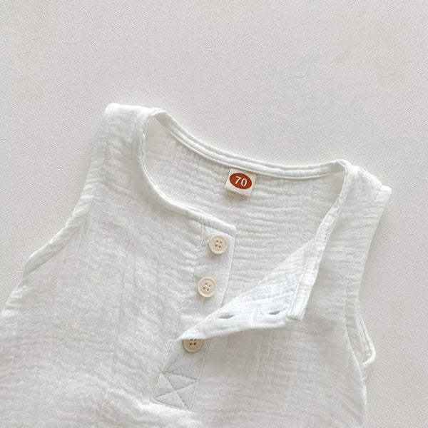 90Cm White Sleeveless Bubble Cotton Baby Romper Soft Newborn Onesie For Boys And Girls 2 Years Baby Socks & Tights