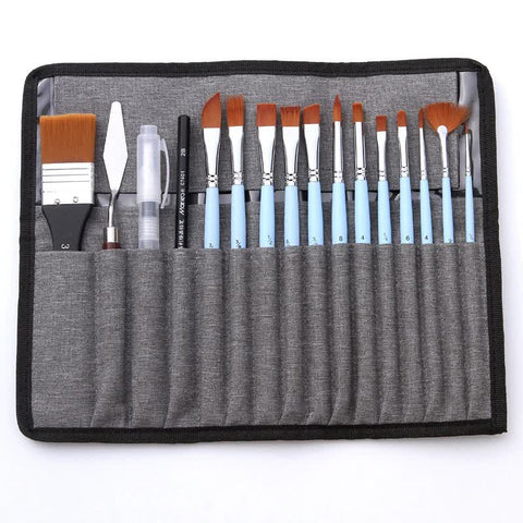 Light Blue 18 Piece Multi Purpose Nylon Hair Watercolor Brush Set Professional Painting Tools For Artists Artists Brushes