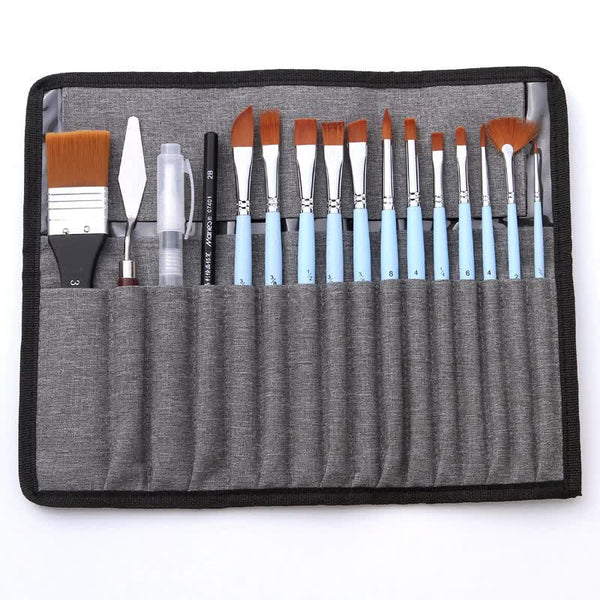Light Blue 18 Piece Multi Purpose Nylon Hair Watercolor Brush Set Professional Painting Tools For Artists Artists Brushes