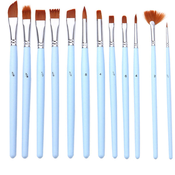Light Blue 18 Piece Multi Purpose Nylon Hair Watercolor Brush Set Professional Painting Tools For Artists Artists Brushes