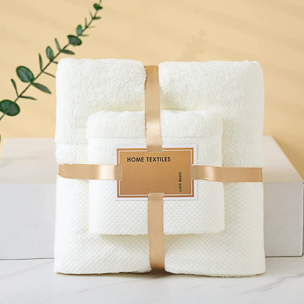 Beige Soft And Absorbent Towel Set Wrap Bath For Ultimate Comfort 140*70Cm Face 75*35Cm Towels & Washcloths