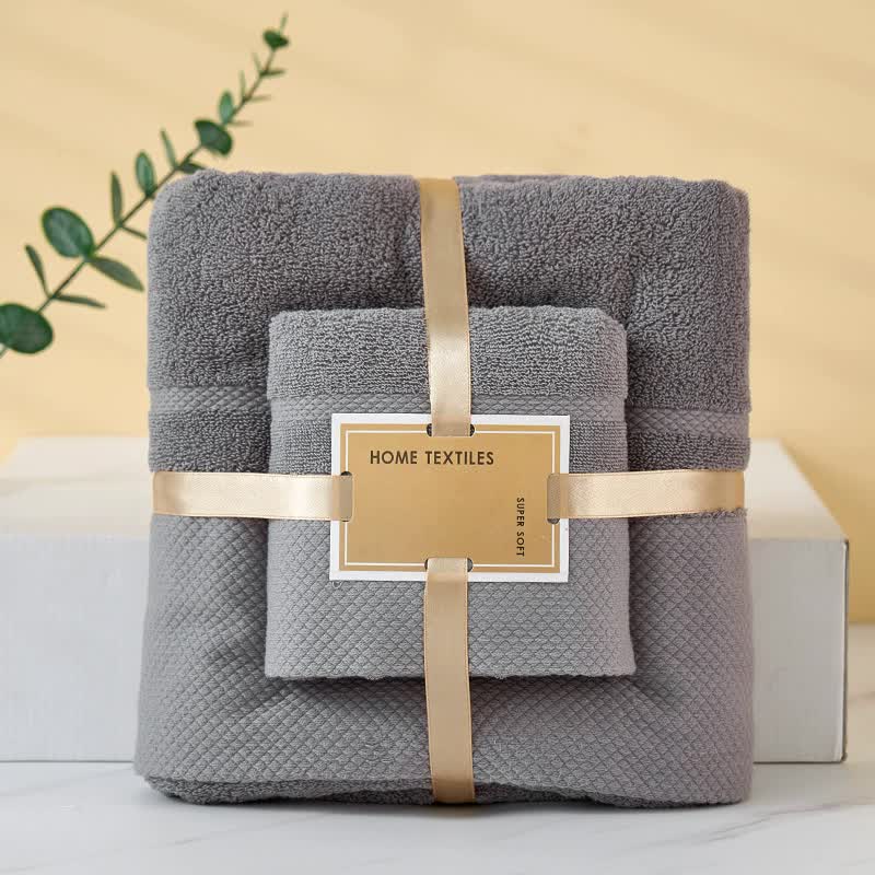 Elosung Grey Soft And Absorbent Towel Set Wrap Bath For Ultimate Comfort 140*70Cm Face 75*35Cm Towels & Washcloths