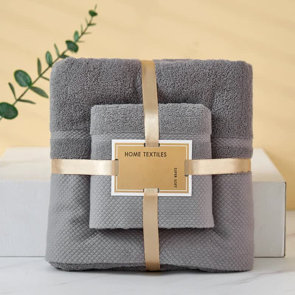 Elosung Grey Soft And Absorbent Towel Set Wrap Bath For Ultimate Comfort 140*70Cm Face 75*35Cm Towels & Washcloths
