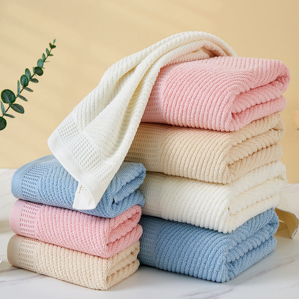 Beige Solid Color Diagonal Stripe Towel Set Luxurious Bath And Hand Towels For Home Use 140*70Cm Face 75*35Cm Towels & Washcloths
