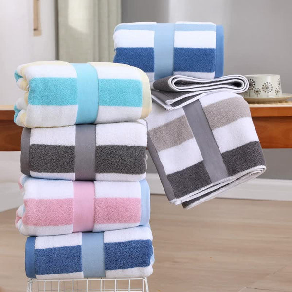 Grey Ultra Absorbent Long Fiber Cotton Large Bath Towel Perfect For Home Hotel And Beauty Salons 140Cm*70Cm Towels & Washcloths