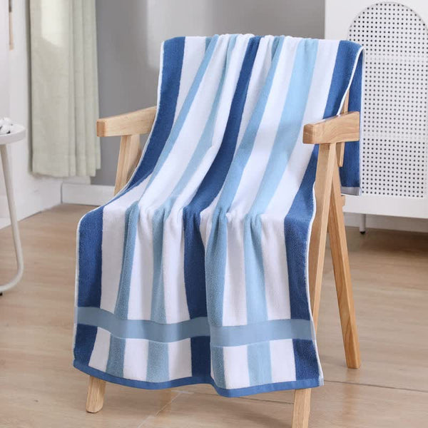 Blue Ultra Absorbent Long Fiber Cotton Large Bath Towel Perfect For Home Hotel And Beauty Salons 140Cm*70Cm Towels & Washcloths